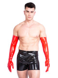 Gants pour homme en latex/caoutchouc jusqu'aux épaules – moulés et rouges