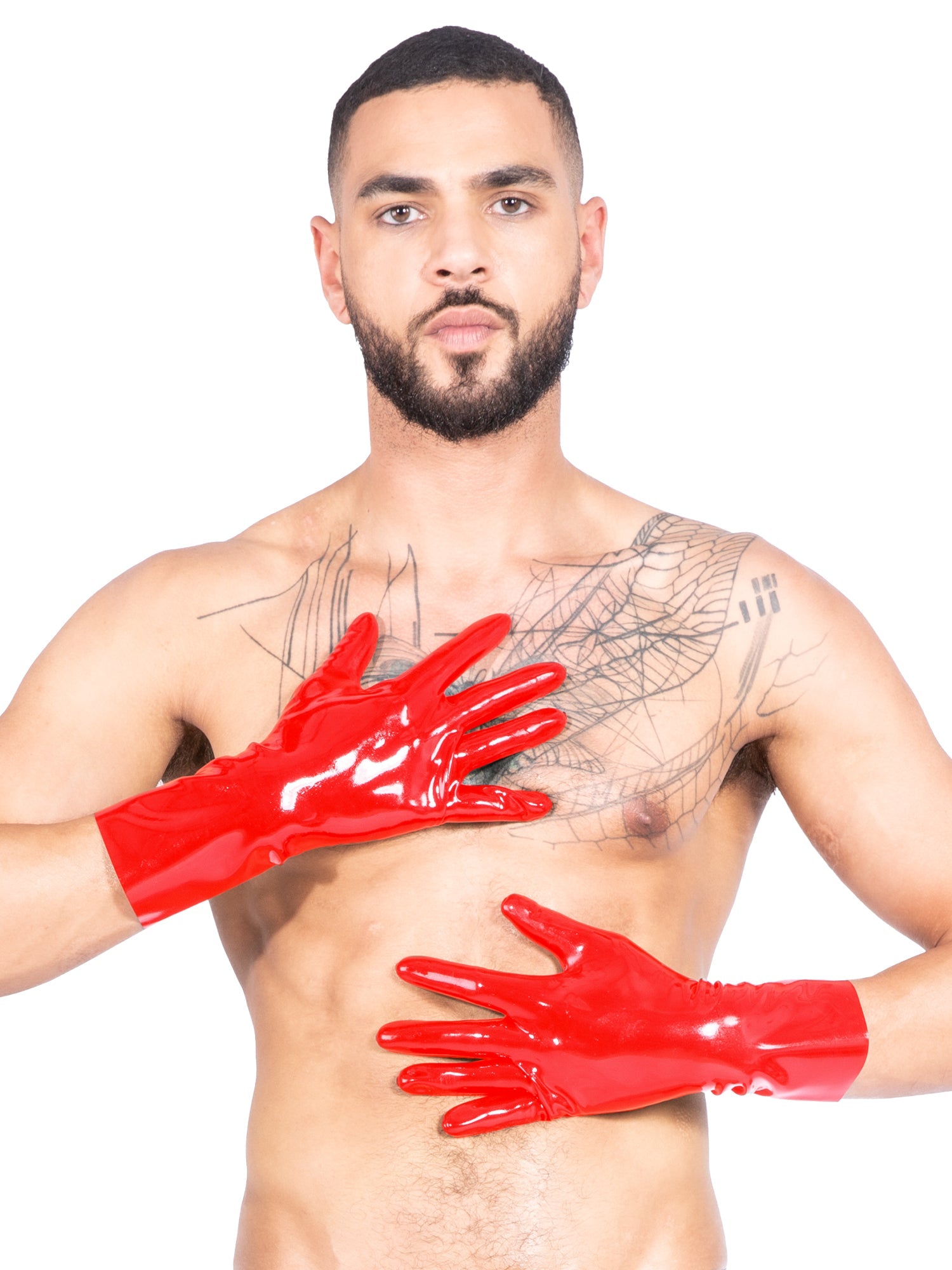 Gants classiques rouges pour homme en latex/caoutchouc