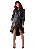 Manteau en cuir avec détails corset