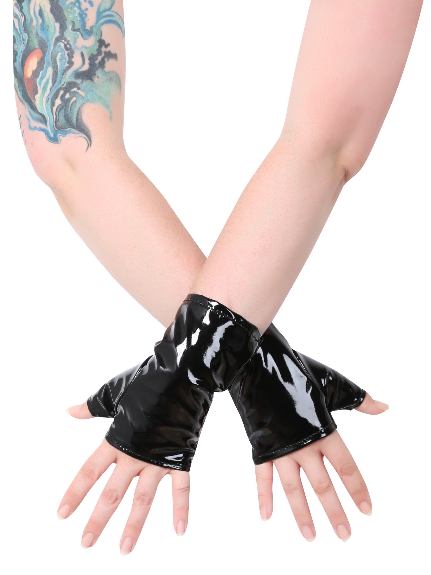 Gants courts sans doigts en PVC